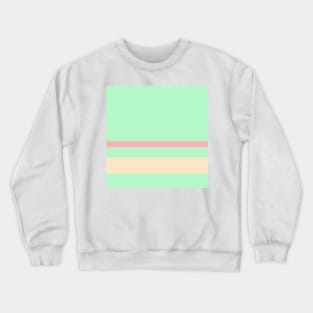 A prodigious alliance of Soft Pink, Blue Lagoon, Magic Mint and Bisque stripes. Crewneck Sweatshirt